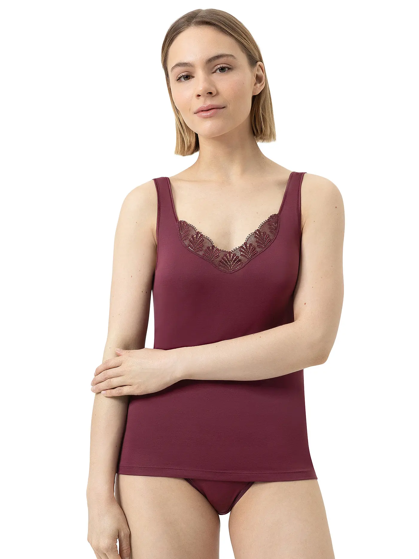 MEY | Top EMOTION ELEGANCE schwarz | beere